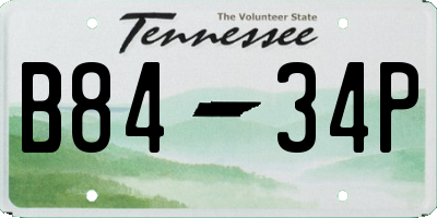 TN license plate B8434P