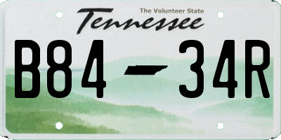 TN license plate B8434R