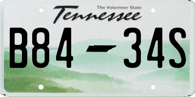TN license plate B8434S