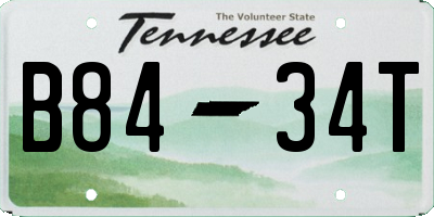 TN license plate B8434T