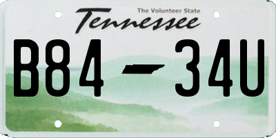 TN license plate B8434U