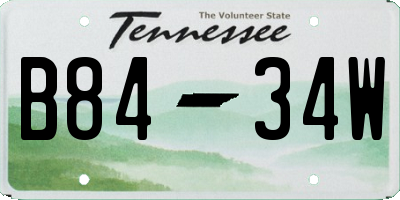 TN license plate B8434W