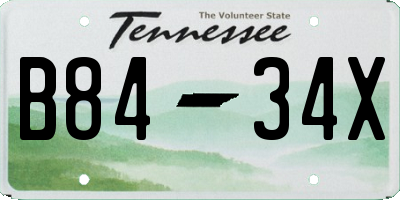 TN license plate B8434X