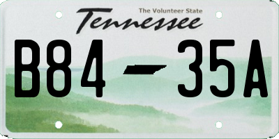 TN license plate B8435A