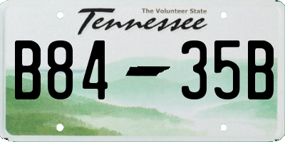 TN license plate B8435B
