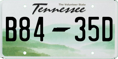 TN license plate B8435D