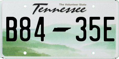 TN license plate B8435E