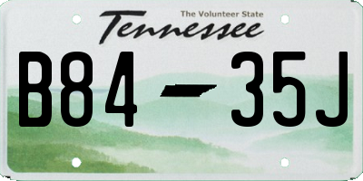 TN license plate B8435J