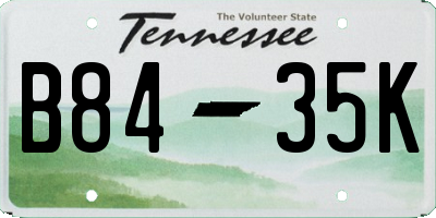 TN license plate B8435K