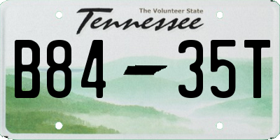 TN license plate B8435T