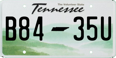 TN license plate B8435U