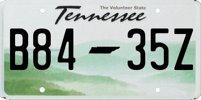 TN license plate B8435Z