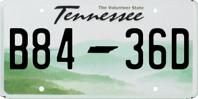 TN license plate B8436D
