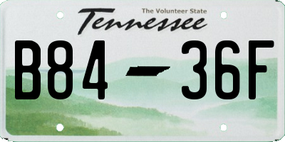 TN license plate B8436F