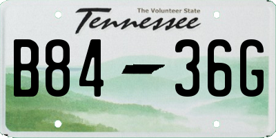 TN license plate B8436G