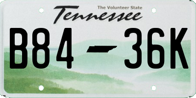 TN license plate B8436K
