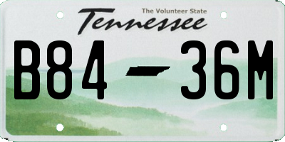 TN license plate B8436M