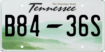TN license plate B8436S
