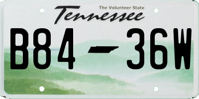 TN license plate B8436W