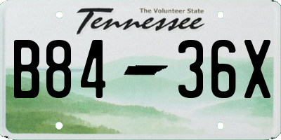 TN license plate B8436X