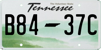 TN license plate B8437C