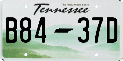 TN license plate B8437D