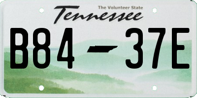 TN license plate B8437E