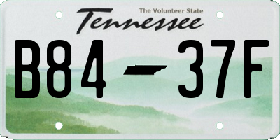 TN license plate B8437F