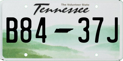 TN license plate B8437J