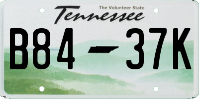 TN license plate B8437K