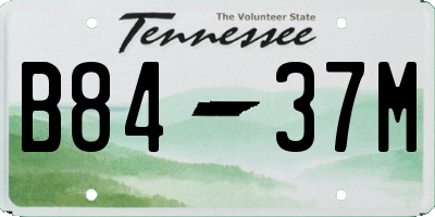 TN license plate B8437M