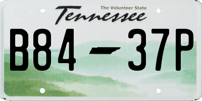 TN license plate B8437P