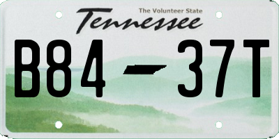 TN license plate B8437T