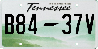 TN license plate B8437V