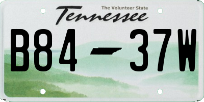 TN license plate B8437W
