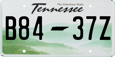 TN license plate B8437Z