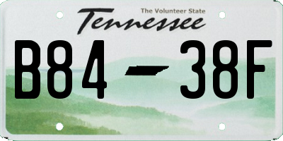 TN license plate B8438F