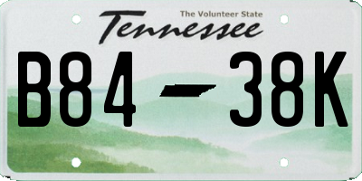 TN license plate B8438K