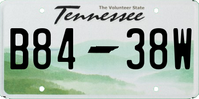 TN license plate B8438W