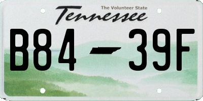 TN license plate B8439F