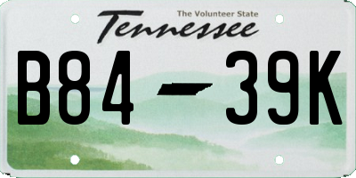 TN license plate B8439K