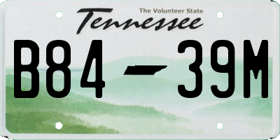 TN license plate B8439M