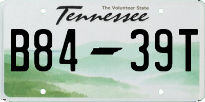 TN license plate B8439T