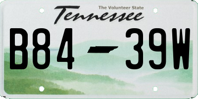 TN license plate B8439W