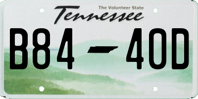 TN license plate B8440D