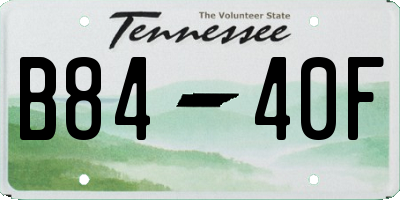 TN license plate B8440F