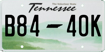 TN license plate B8440K