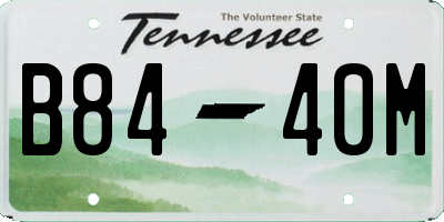 TN license plate B8440M