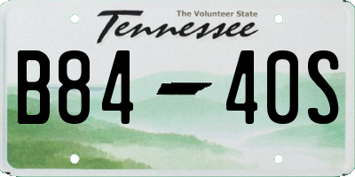 TN license plate B8440S