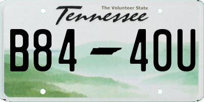 TN license plate B8440U